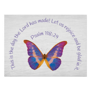Psalm 118:24 en Waterverf Butterfly Perfect Poster