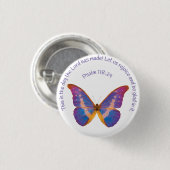 Psalm 118:24 en Waterverf Butterfly Ronde Button 3,2 Cm (Voorkant /achterkant)