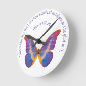 Psalm 118:24 en Waterverf Butterfly Ronde Klok (Hoek)