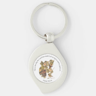 Psalm 118:24 met Baltimore Oriole Family Sleutelhanger