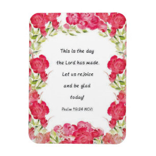 Psalm 118:24 Red Rose Magnet Magneet