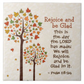 Psalm 118:24 Rejoice and be Glad, Autumn Trees Tegeltje (Voorkant)
