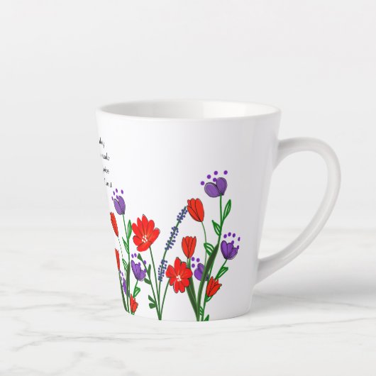 Psalm 118:24 Religieus Christelijk Verse Bloemen Latte Mok (Rechts)