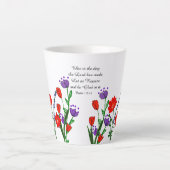 Psalm 118:24 Religieus Christelijk Verse Bloemen Latte Mok (Voorkant)