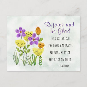 Psalm 118:24 This is the Day, Inspirational Floral Briefkaart