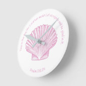 Psalm 118:24 This is the Day with Seashell Ronde Klok (Hoek)