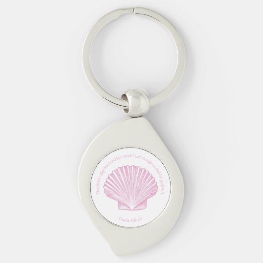 Psalm 118:24 This is the Day with Seashell Sleutelhanger (Voorkant)