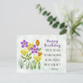 Psalm 118:24 Waterverf Bloemen Birthday Briefkaart (Staand voorkant)
