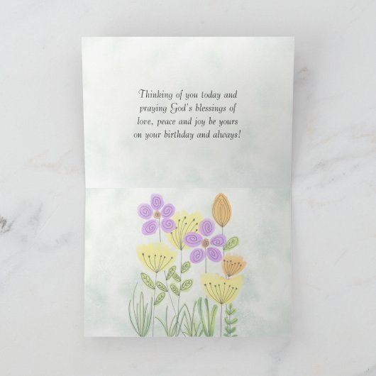 Psalm 118:24  Waterverf Bloemen Birthday Kaart (Binnen)