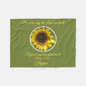 Psalm 118:24 - Zonnebloem, op maat gemaakt Fleece Deken (Voorkant (Horizontaal))