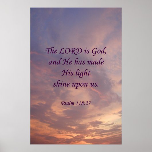 Psalm 118:27 Heer is God Poster (Voorkant)