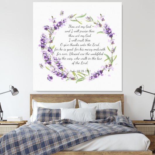 Psalm 118: 28-119:1 acryldruk canvas afdruk (Insitu (Slaapkamer))