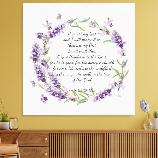 Psalm 118: 28-119:1 acryldruk canvas afdruk (Insitu (Woonkamer))
