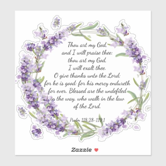 Psalm 118: 28-119:1 sticker (Vel)