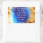 Psalm 118:8 rechthoekige sticker (Tas)