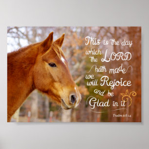 Psalm 118 Bijbel Poster van kastanjepaarden