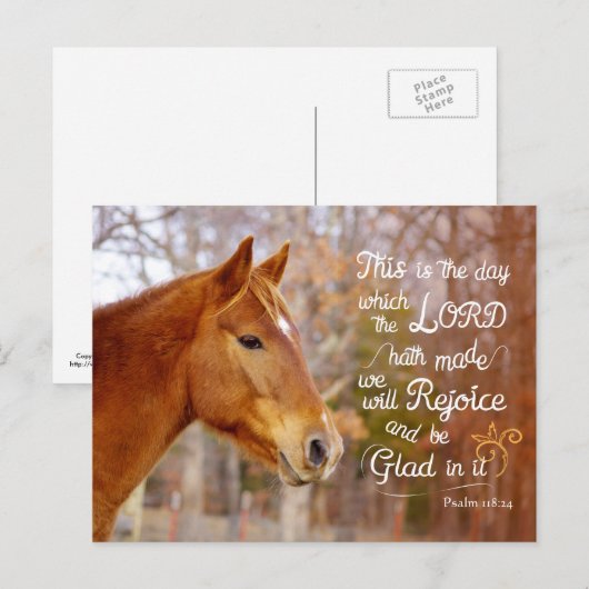 Psalm 118 Bijbelse Briefkaarten van kastanjepaarde (Voorkant / Achterkant)