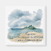 Psalm 118 De Dag Des Heren Bewolkte Strand Magneet (Voorkant)