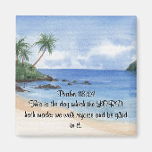 Psalm 118 De Dag van de Heer Palmboom Magneet (Voorkant)