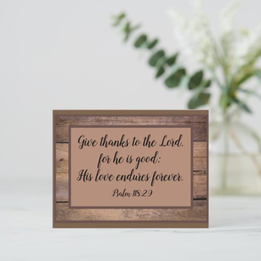 Psalm 118 Scripture Verse Post Card Briefkaart (Staand voorkant)