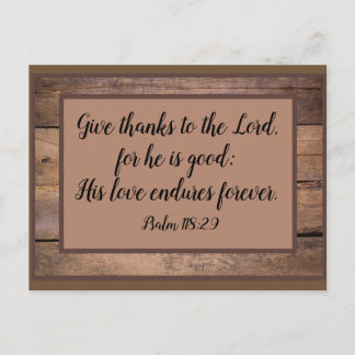 Psalm 118 Scripture Verse Post Card Briefkaart