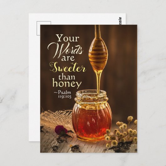 Psalm 119:103 Je woorden zijn zoeter dan honing Briefkaart (Voorkant / Achterkant)