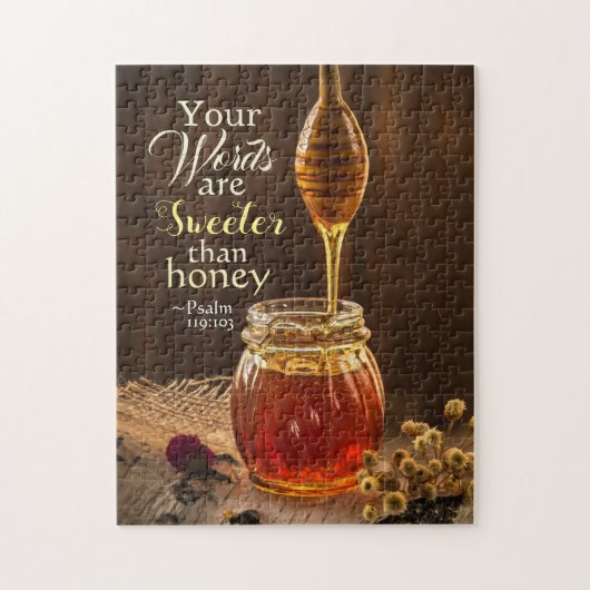 Psalm 119:103 Je woorden zijn zoeter dan honing Legpuzzel (Verticaal)