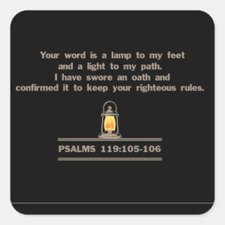 Psalm 119:105-106 vierkante sticker