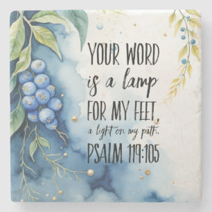 Psalm 119:105 Christelijk Bijbelvers over Afbeeldi Stenen Onderzetter