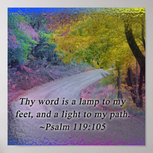 PSALM 119:105 DIE LICHT AAN MIJN PAD POSTER WOORD (Voorkant)