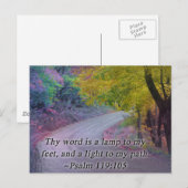 PSALM 119:105 DIE WOORDEN - LICHT NAAR MIJN PAD - BRIEFKAART (Voorkant / Achterkant)