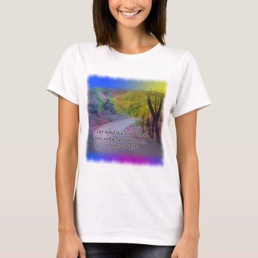 PSALM 119:105 DIE WOORDEN - LICHT NAAR MIJN PAD - T-SHIRT (Voorkant)