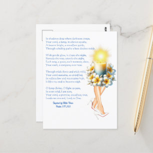 Psalm 119:105 Geïnspireerd Gedicht- Kaarsdame Briefkaart