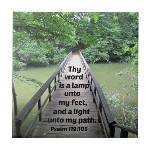 Psalm 119:105 Mijn woord is een lamp aan mijn voet Tegeltje (Voorkant)