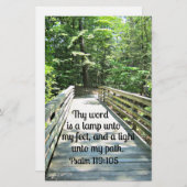 Psalm 119:105 Mijn woord is een lamp.. Briefpapier (Voorkant / Achterkant)