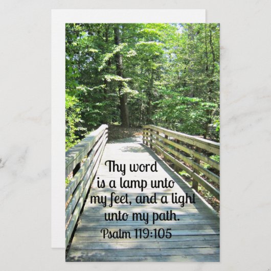 Psalm 119:105 Mijn woord is een lamp.. Briefpapier (Voorkant / Achterkant)