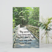 Psalm 119:105 Mijn woord is een lamp.. Briefpapier (Staand voorkant)