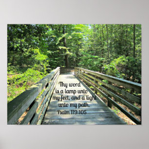 Psalm 119:105 Mijn woord is een lamp.. Poster