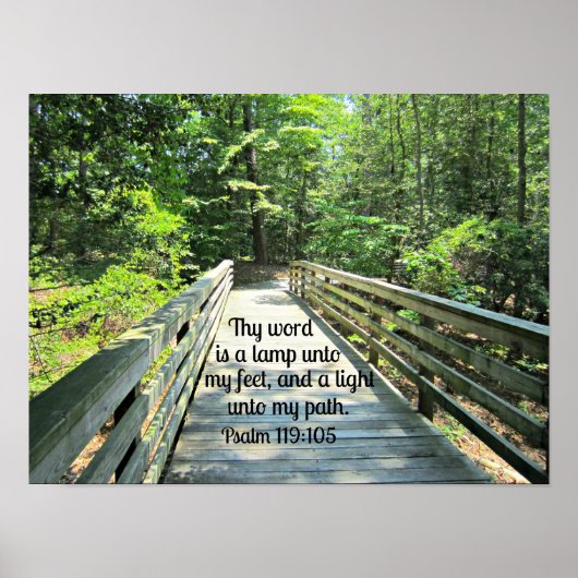 Psalm 119:105 Mijn woord is een lamp.. Poster (Voorkant)