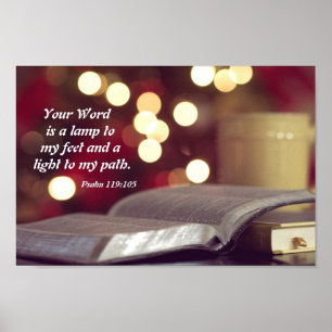 Psalm 119:105 Uw woord is een lamp aan mijn voeten Poster