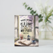 Psalm 119:105 Uw Woord is een Lamp Bijbel Kaart (Staand voorkant)