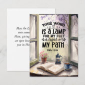 Psalm 119:105 Uw Woord is een Lamp Bijbel Kaart (Voorkant / Achterkant)
