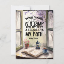 Psalm 119:105 Uw Woord is een Lamp Bijbel Kaart
