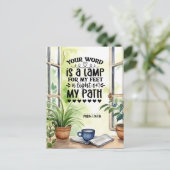 Psalm 119:105 Uw Woord is een Lamp Bijbelvers Briefkaart (Staand voorkant)