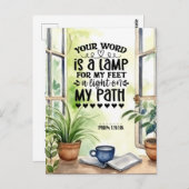 Psalm 119:105 Uw Woord is een Lamp Bijbelvers Briefkaart (Voorkant / Achterkant)