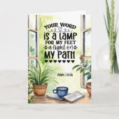 Psalm 119:105 Uw Woord is een Lamp Bijbelvers Kaart (Voorkant)