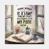 Psalm 119:105 Uw Woord is een Lamp Bijbelvers Magneet (Voorkant)