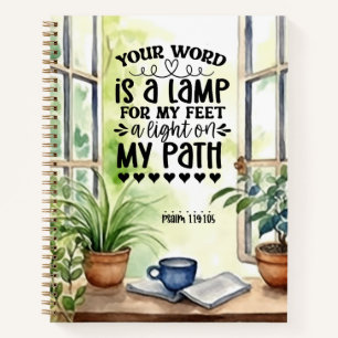 Psalm 119:105 Uw Woord is een Lamp Bijbelvers Notitieboek