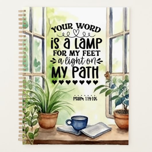 Psalm 119:105 Uw Woord is een Lamp Bijbelvers Planner (Voorkant)