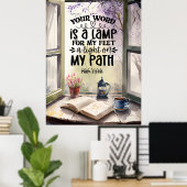 Psalm 119:105 Uw Woord is een Lamp Bijbelvers Poster (Thuiskantoor)